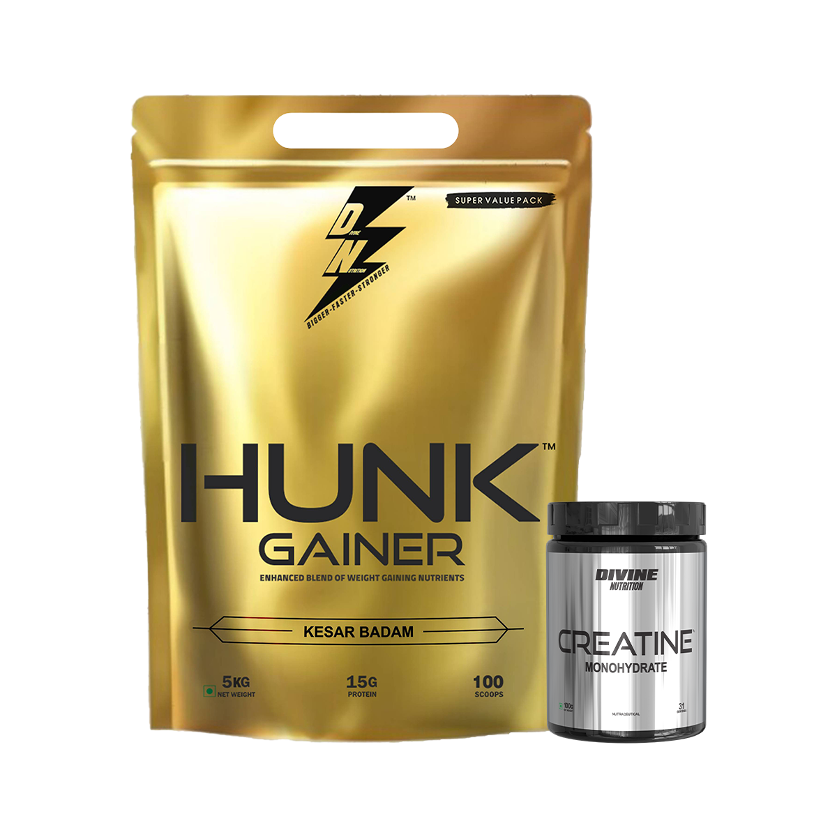 HUNK GAINER 5KG+CREATINE 100gm