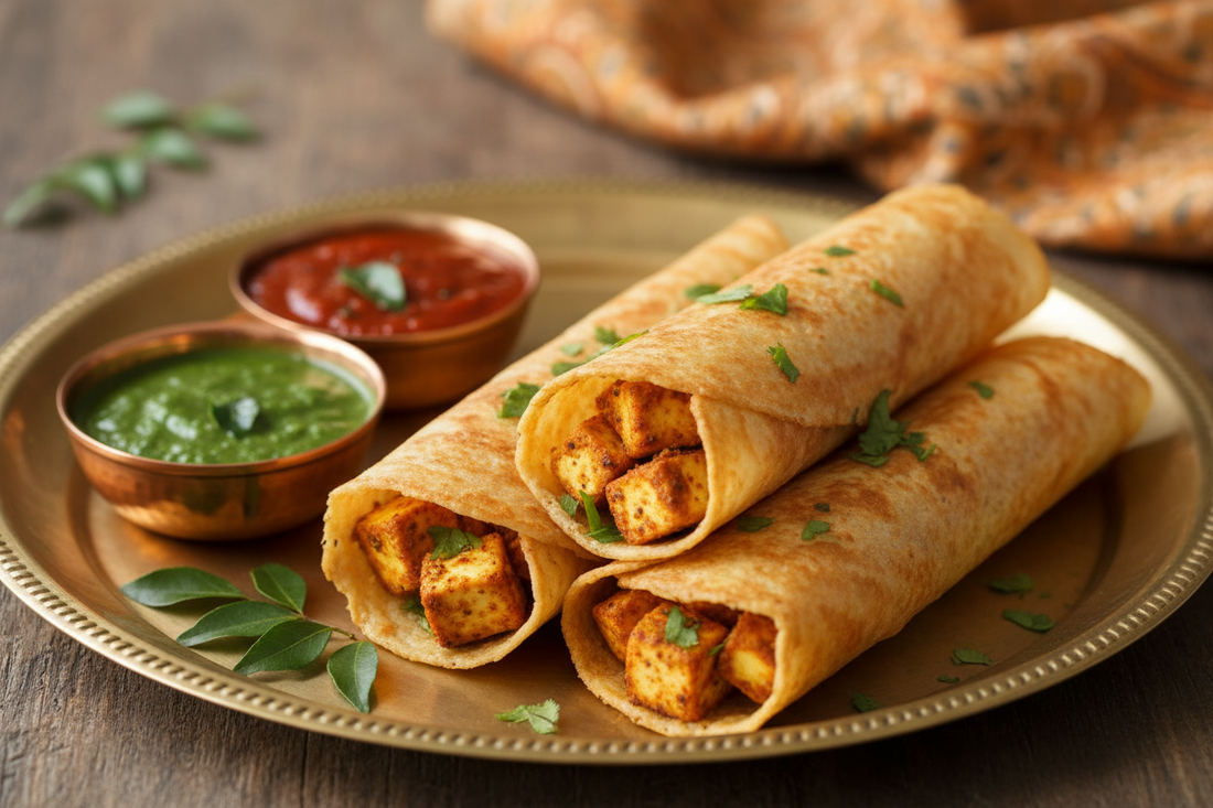High-Protein Dosa Rolls with Paneer: South Indian Fusion