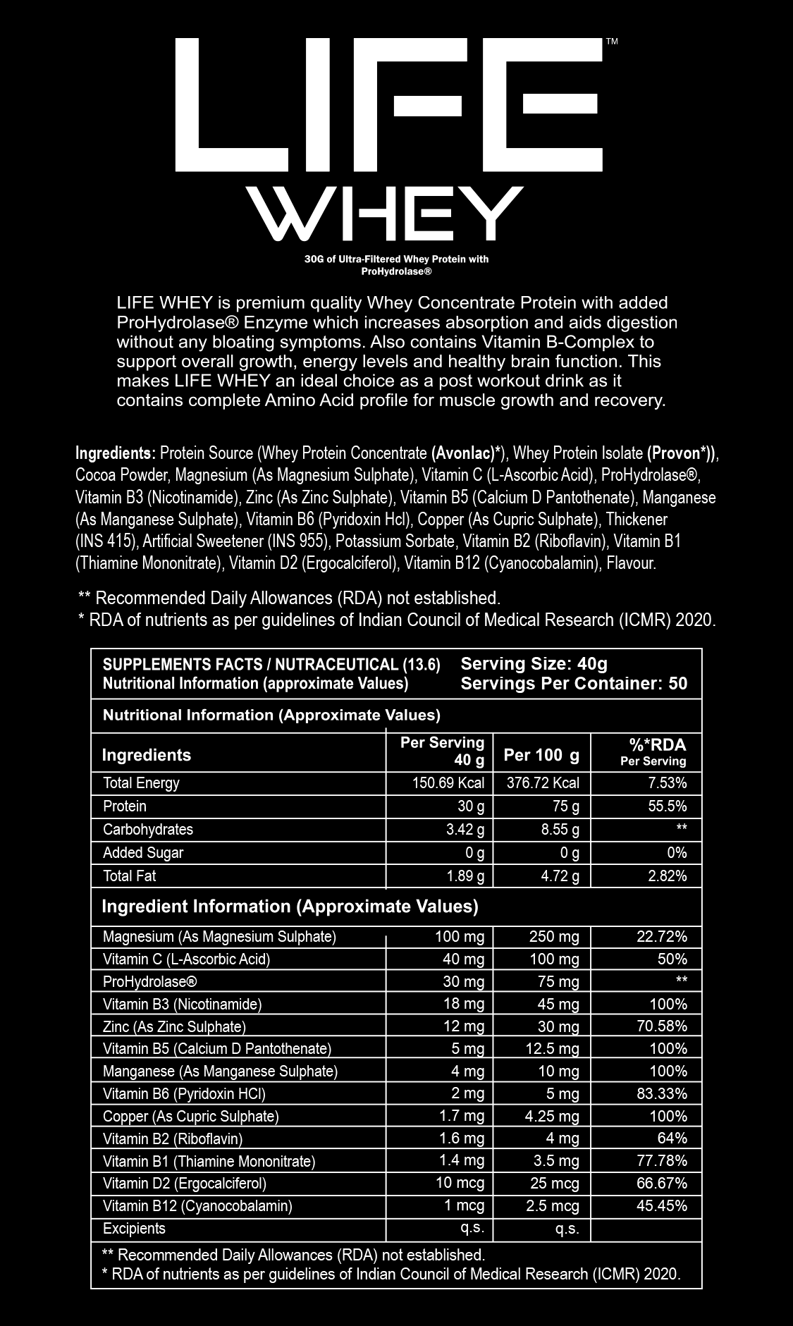 Life Whey Protein Blend – High-Quality Whey for Peak Health – Divine ...